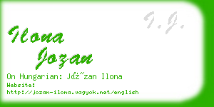 ilona jozan business card